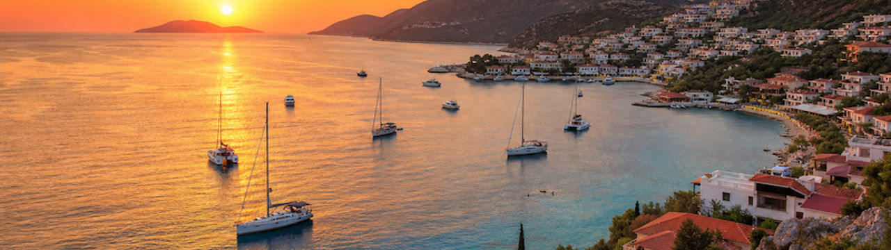 Sunset view over Kaş bay